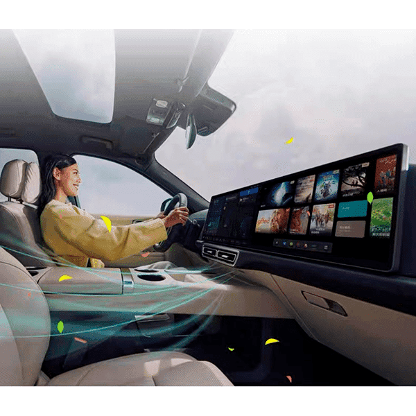 Защитная накладка на спинку сиденья из эко кожи Lixiang L7, из 2 частей, черного цвета