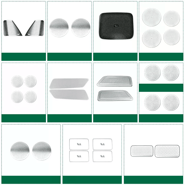 Комплект защитных накладок на динамики, стереосистему Lixiang L7 Max, из 29 элементов