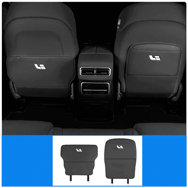 Защитная накладка на спинку сиденья из эко кожи Lixiang L7, из 2 частей, черного цвета