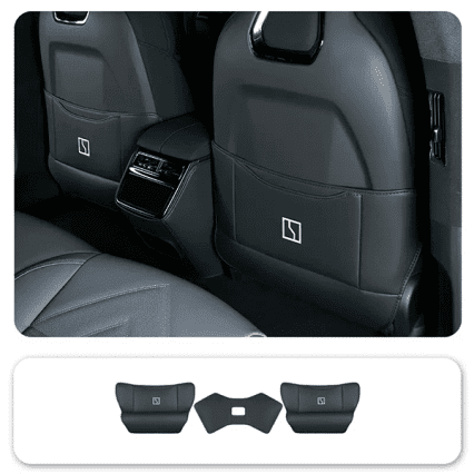 Защитная накладка на нижнию спинку сидений и центральную консоль из эко кожи, Zeekr 001 из 3 частей, черного цвета
