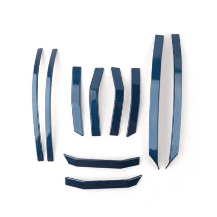 Защитные накладки на двери, бампер и боковые зеркала Zeekr 001, синего цвета из 10 элементов