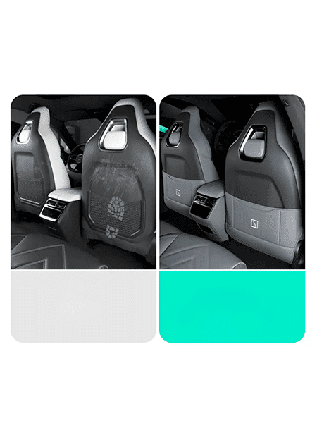 Защитная накладка на нижнию спинку сидений и центральную консоль из эко кожи, Zeekr 001 из 3 частей, черного цвета