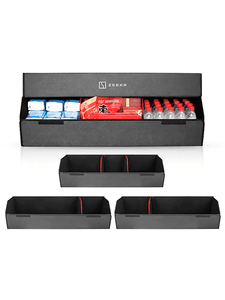 Замшевый складной органайзер, ящик в багажник Zeekr, серого цвета