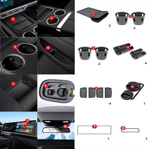 Комплект силиконовых накладок, вставки для салона Lixiang L7, черного цвета из 17 элементов