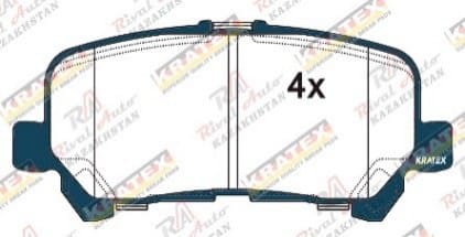 KRATEX Toyota HiAce 2.8D 3.5L 2019-- Honda Pilot 3.5L 2008-2013, Odyssey (RL5) 3.5L 2010-2017 (америка) Acura MDX 3.7L 2006-2013, ZDX 3.7L 2009-2013 Isuzu MU-X 2.5L 3.0L 2017-- Chevrolet TrailBlazer 2.5L 2.8L 3.6L 2012-- задние KR1251