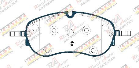 KRATEX VW ID.6 2021-- ID.Buzz 2022-- ID.4 2021-- ID.5 2021-- Audi Q4/Q4 Sportback 2020-- Skoda Enyaq 2020-- (electro car) передние KR1329