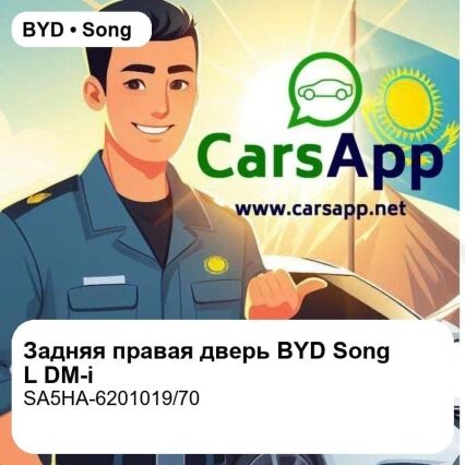 Задняя правая дверь в сборе для BYD Song L DM-i / Song L DM-i Smart Drive, оригинал (SA5HA-6201019/70)