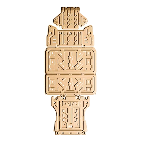 Защита днища, картера, поддона из алюминиево-магниевого сплава, толщиной 2.5 мм. Zeekr X, из 5 частей