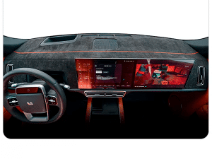 Накидка, накладка на переднюю панель, "торпедо" Lixiang L9, с оранжевой строчкой