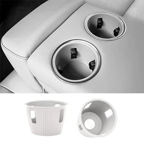 Силиконовые вставки в подстаканники третьего ряда Lixiang L8, L9, Белый цвет, комплект 2 шт, до рест 2023