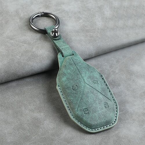 Чехол для смарт ключа BYD Leopard, зеленого цвета, материал нубук