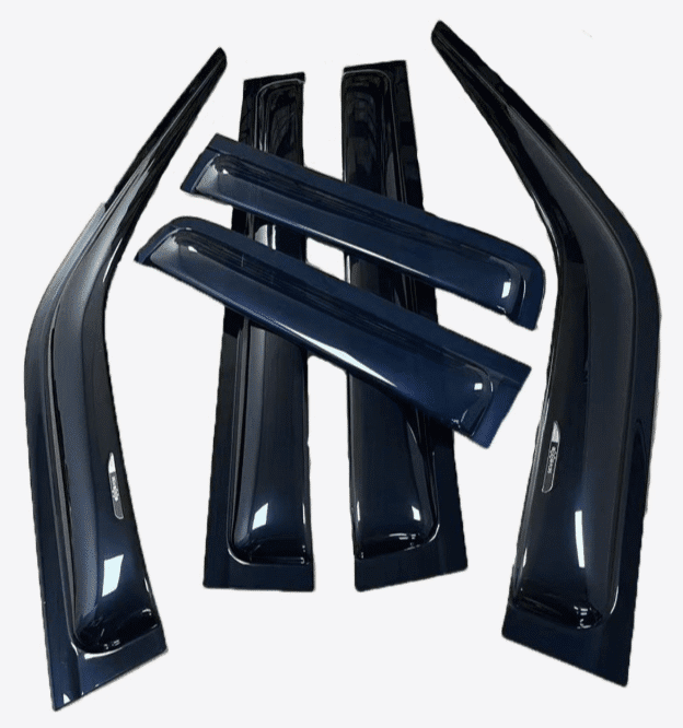 Ветровики, дефлекторы BYD Leopard 5, черные, без хрома, с логотипом