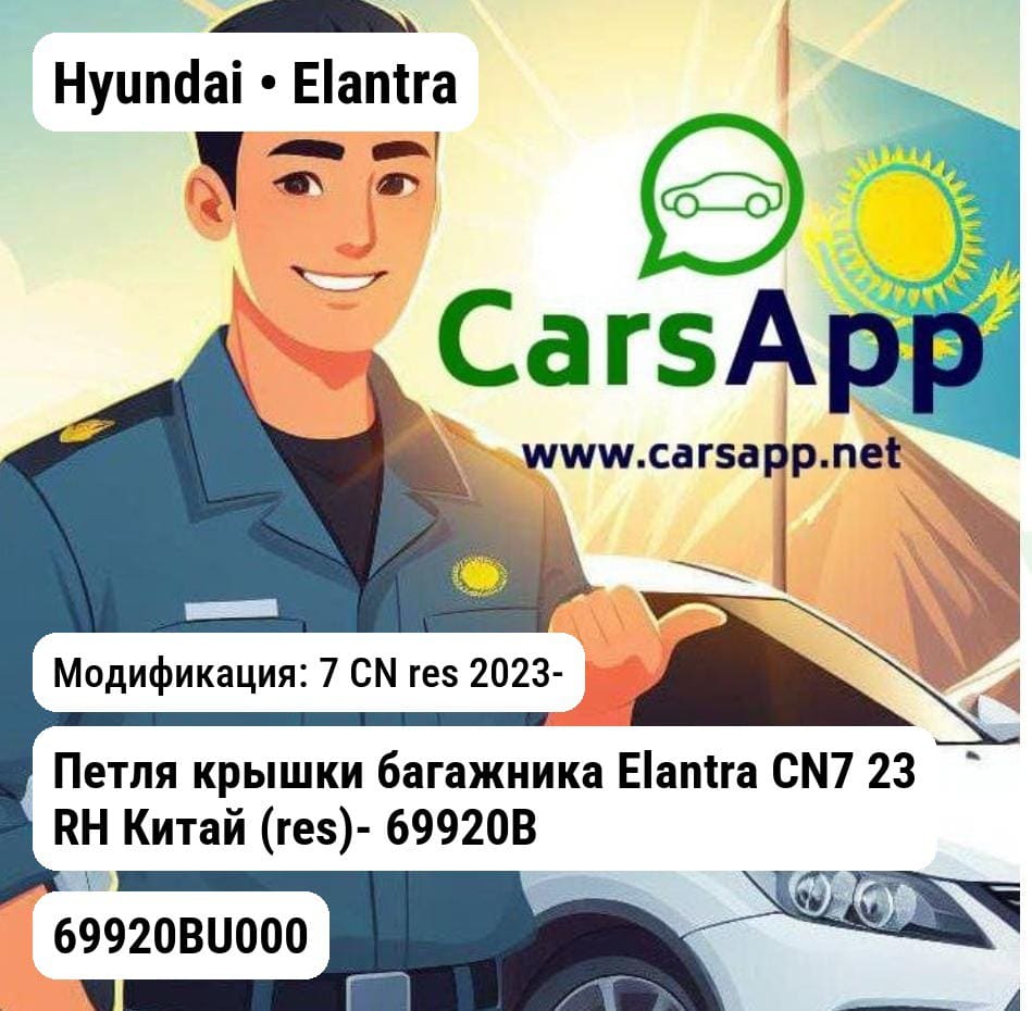 Hyundai Elantra 7 CN res 2023- Петля крышки багажника Elantra CN7 23 RH Китай (res)- 69920BU000 Hyundai/KIA 69920BU000