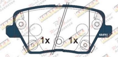 KRATEX Hyundai i30 1.4L 1.6L 2016-- i30 SW 1.4L 1.6L 2016-- Elantra (CN7) N-Line 2.0T 2021-- KIA CEED 1.4L 1.6L 2018-- XCEED 1.5L 1.6L 2019-- задние KR1308