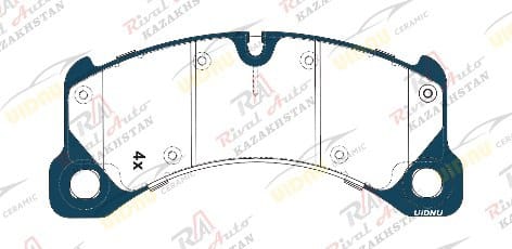Тормозные колодки UIDNU Ceramic Porsche Cayenne / Cayenne S / Cayenne TURBO / Cayenne TURBO S / Cayenne GTS (958) 3.0L 3.6L 4.2L 4.8L 2010-2018, Macan Turbo 3.6L 2013-2018, Panamera / Panamera 4 / Panamera 4S / Panamera 4 GTS / Panamera S / Panamera TURBO S 2.9L 3.0L 3.6L 4.8L 2010-2020, Taycan 4S 2019-2024 (electro car), VW Touareg 5.0L 6.0L 2007-2010 (керамические) передние PN0529