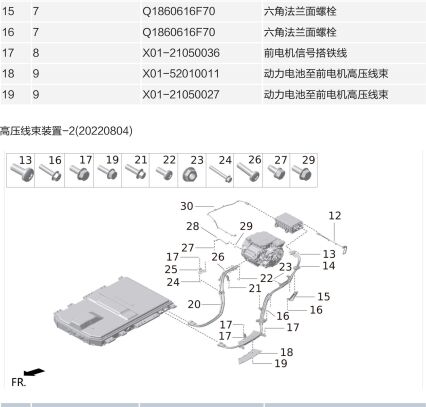 Зарядное и распределительное в сборе к заднему PTC высоковольтный жгут X01-21050029 для Lixiang L9 2022-2023