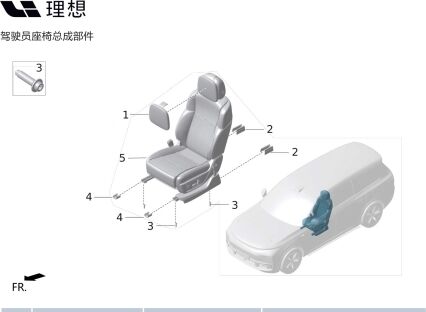 Сиденье водителя в сборе (альтернативный партномер) X01-55010012 для Lixiang L9 2022-2023