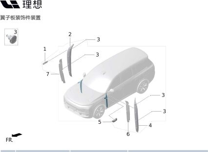 Правый передний крыло защитная пластина X01-55220015 для Lixiang L9 2022-2023