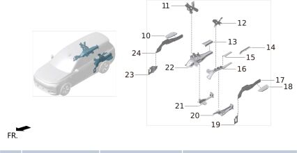 Левая задняя продольная балка наружная панель передняя заглушка X01-90000186 для Lixiang L9 2022-2023